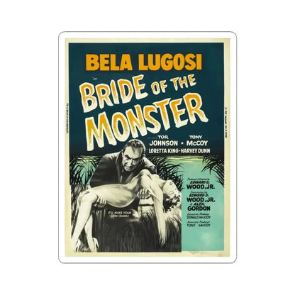 BRIDE OF THE MONSTER (2) 1955 Movie Poster - STICKER Vinyl Kiss-Cut Decal 4 Inch White - The Sticker Space