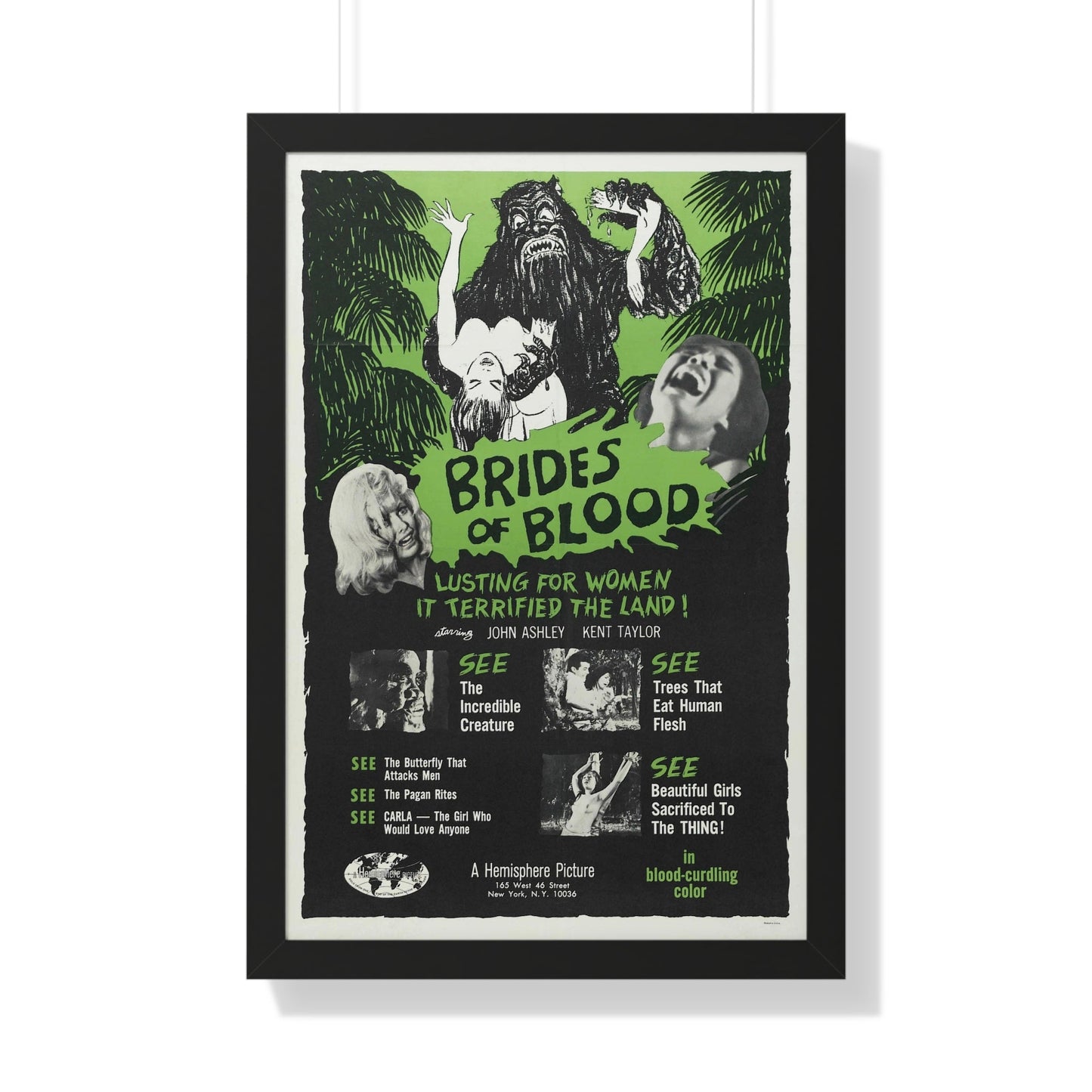 BRIDES OF BLOOD 1968 - Framed Movie Poster-20" x 30"-The Sticker Space