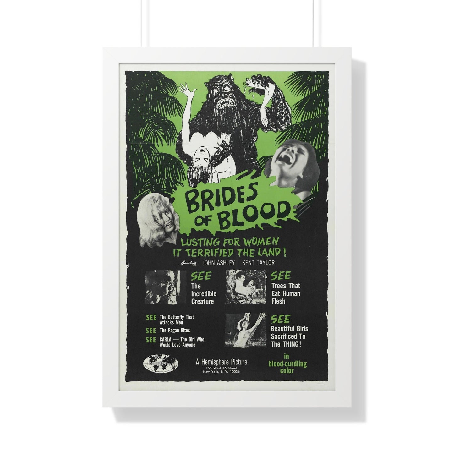 BRIDES OF BLOOD 1968 - Framed Movie Poster-20" x 30"-The Sticker Space