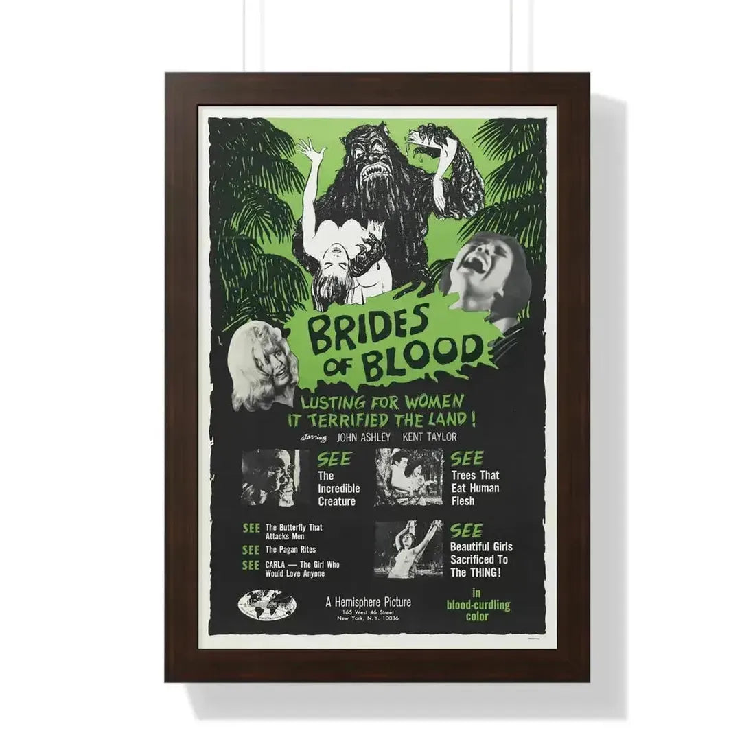 BRIDES OF BLOOD 1968 - Framed Movie Poster - The Sticker Space