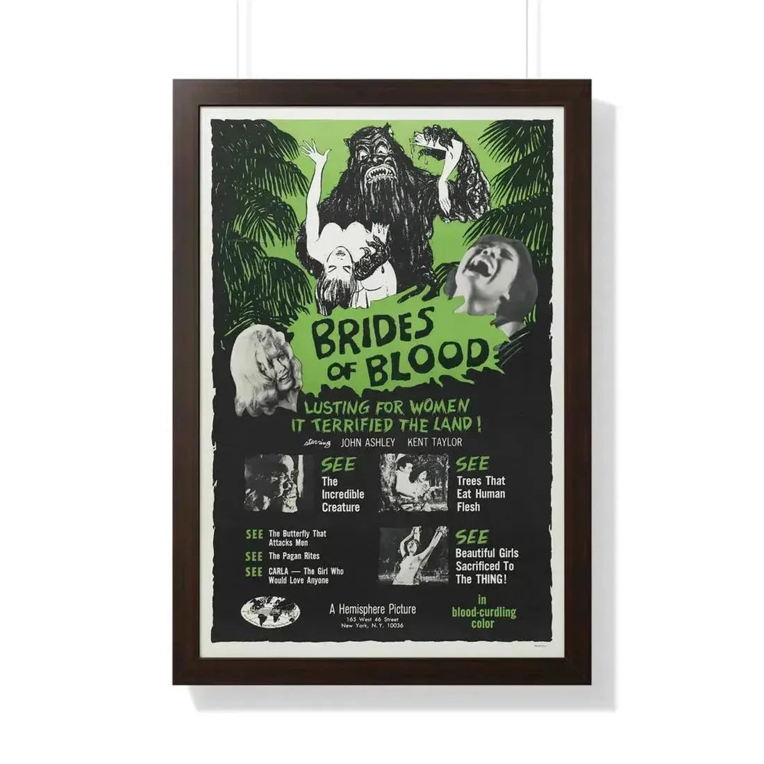 BRIDES OF BLOOD 1968 - Framed Movie Poster - The Sticker Space