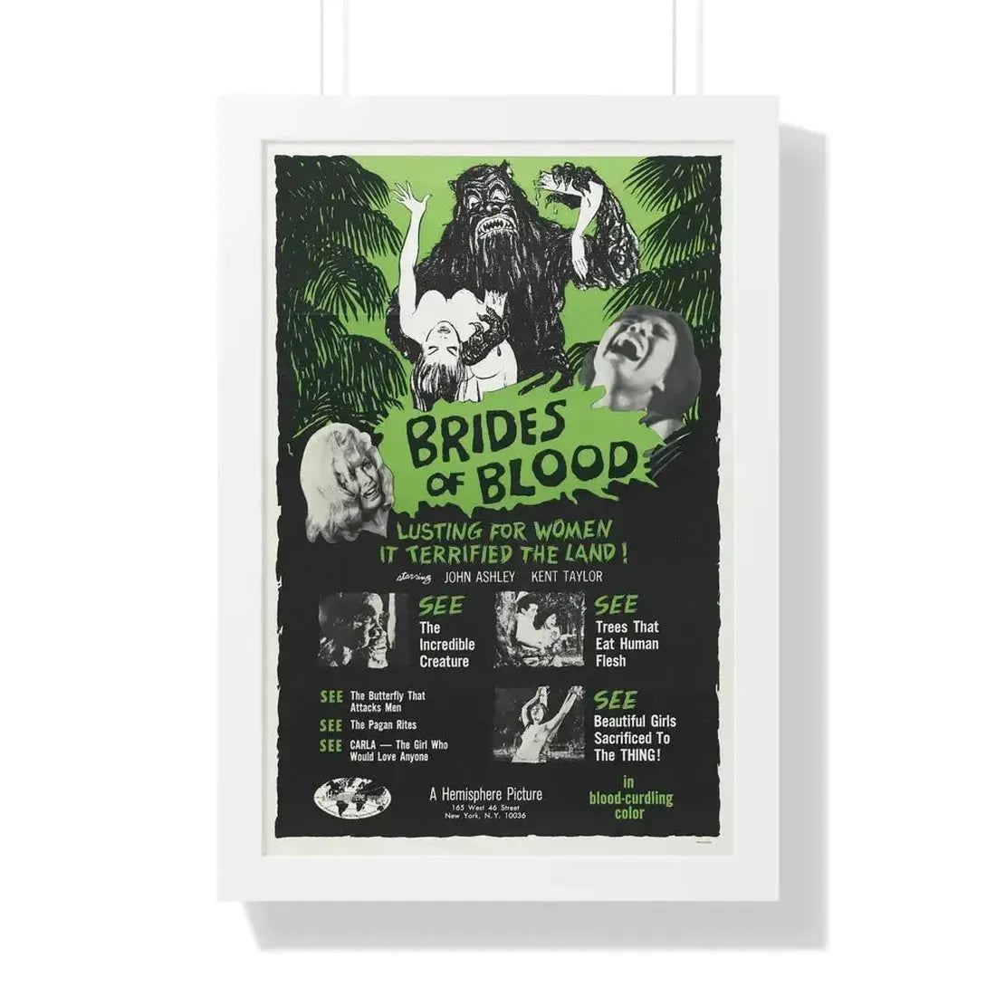BRIDES OF BLOOD 1968 - Framed Movie Poster - The Sticker Space
