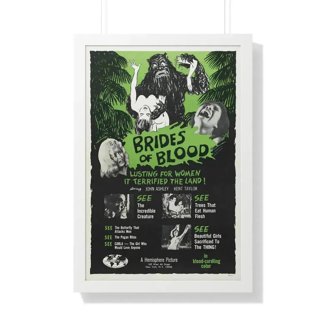 BRIDES OF BLOOD 1968 - Framed Movie Poster - The Sticker Space