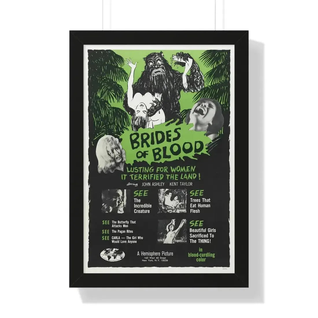 BRIDES OF BLOOD 1968 - Framed Movie Poster - The Sticker Space