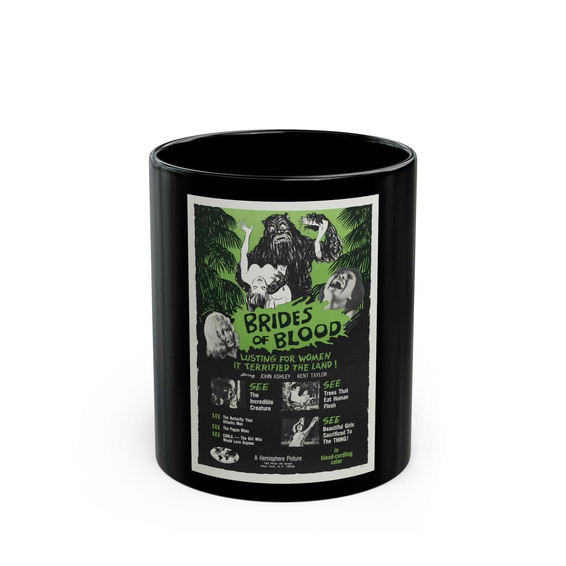 BRIDES OF BLOOD 1968 Movie Poster - Black Coffee Mug-11oz-The Sticker Space