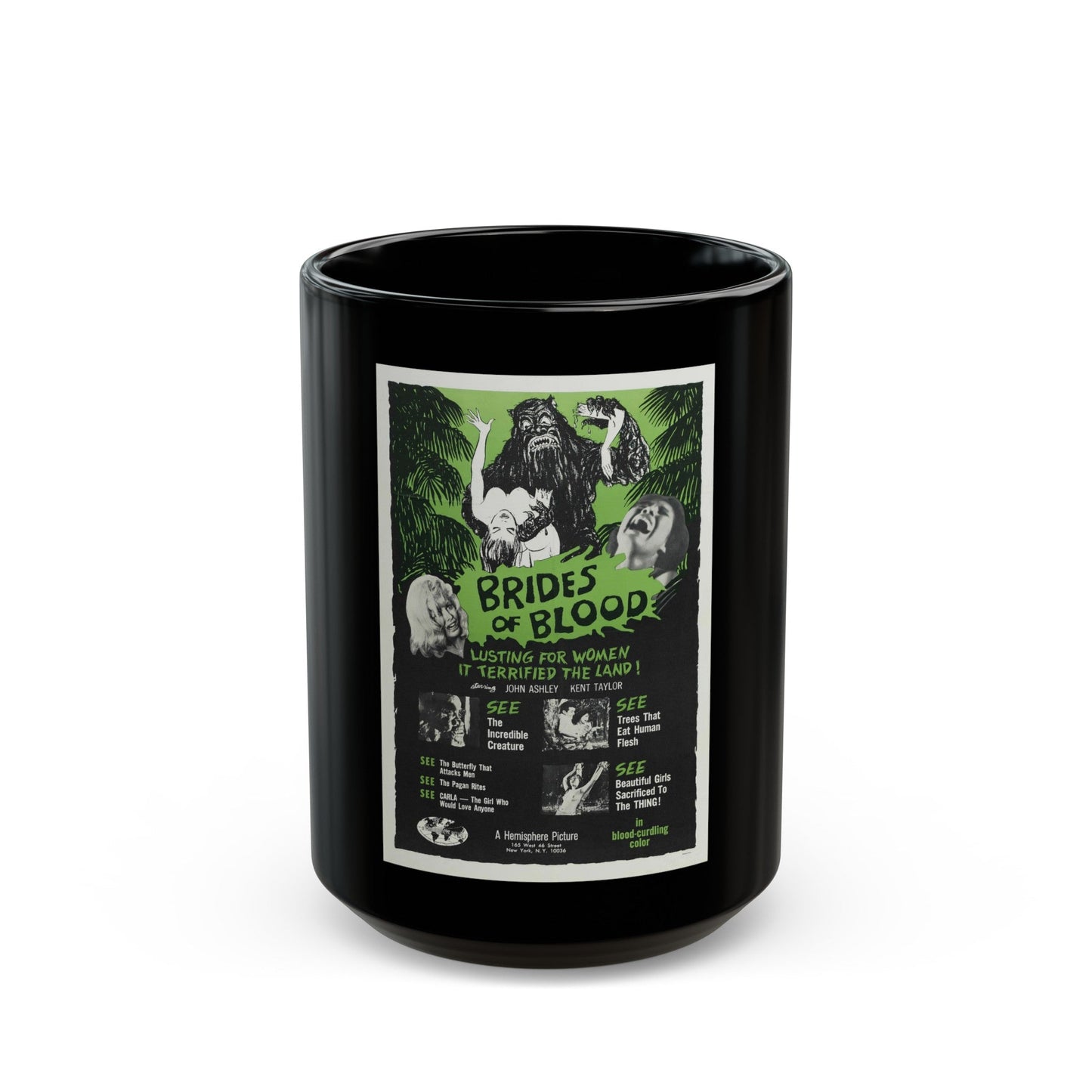 BRIDES OF BLOOD 1968 Movie Poster - Black Coffee Mug-15oz-The Sticker Space