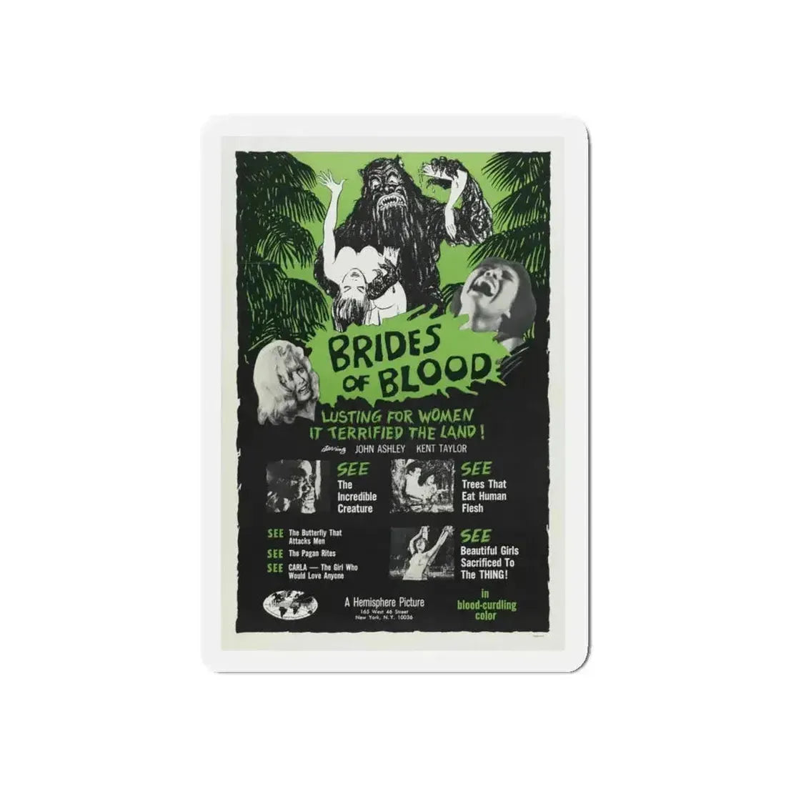 BRIDES OF BLOOD 1968 Movie Poster - Refrigerator Magnet - The Sticker Space