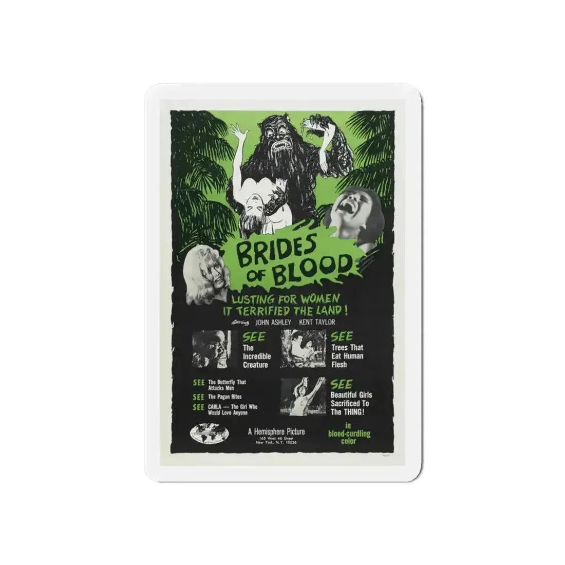 BRIDES OF BLOOD 1968 Movie Poster - Refrigerator Magnet - The Sticker Space