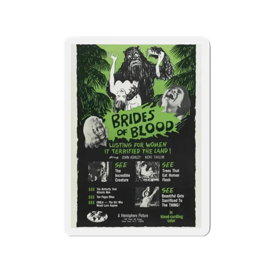 BRIDES OF BLOOD 1968 Movie Poster - Refrigerator Magnet - The Sticker Space