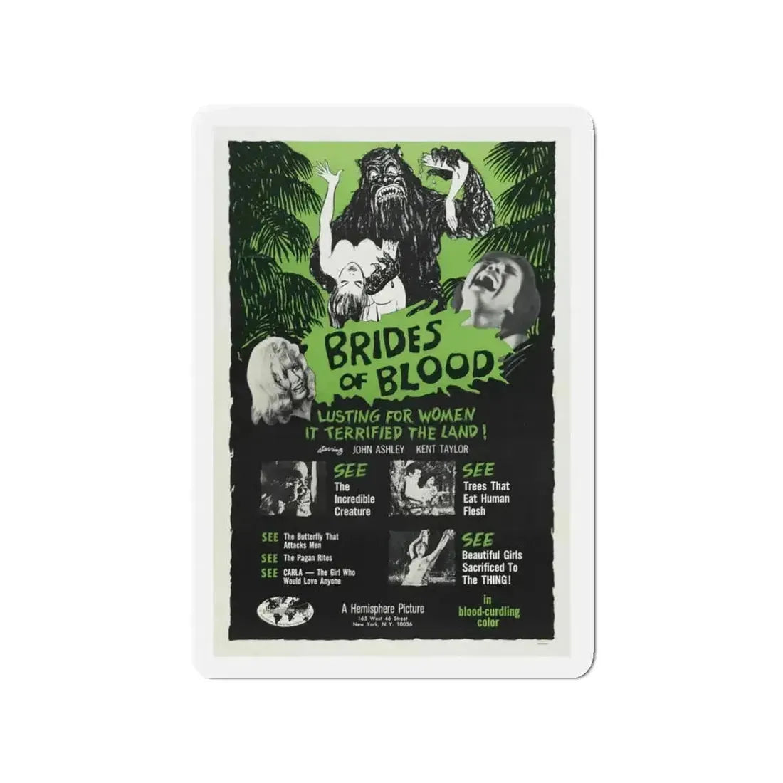 BRIDES OF BLOOD 1968 Movie Poster - Refrigerator Magnet - The Sticker Space
