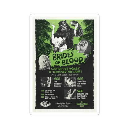 BRIDES OF BLOOD 1968 Movie Poster - STICKER Vinyl Kiss-Cut Decal 2 Inch White - The Sticker Space