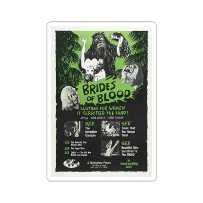BRIDES OF BLOOD 1968 Movie Poster - STICKER Vinyl Kiss-Cut Decal 3 Inch White - The Sticker Space