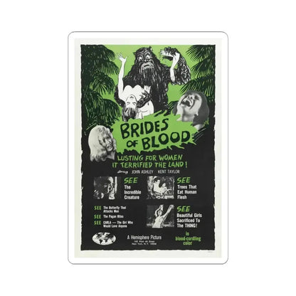 BRIDES OF BLOOD 1968 Movie Poster - STICKER Vinyl Kiss-Cut Decal 4 Inch White - The Sticker Space
