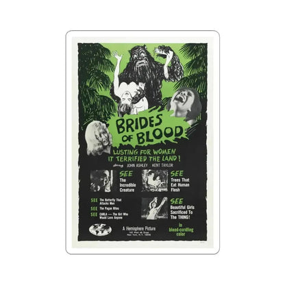BRIDES OF BLOOD 1968 Movie Poster - STICKER Vinyl Kiss-Cut Decal 6 Inch White - The Sticker Space