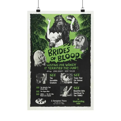 BRIDES OF BLOOD 1968 - Paper Movie Poster 12″ x 18″ Matte - The Sticker Space