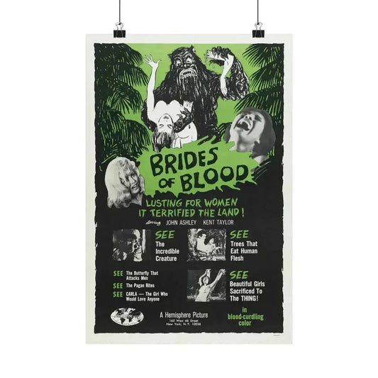 BRIDES OF BLOOD 1968 - Paper Movie Poster 12″ x 18″ Matte - The Sticker Space