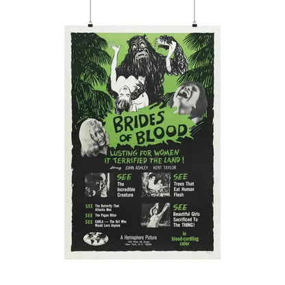 BRIDES OF BLOOD 1968 - Paper Movie Poster 24″ x 36″ Matte - The Sticker Space
