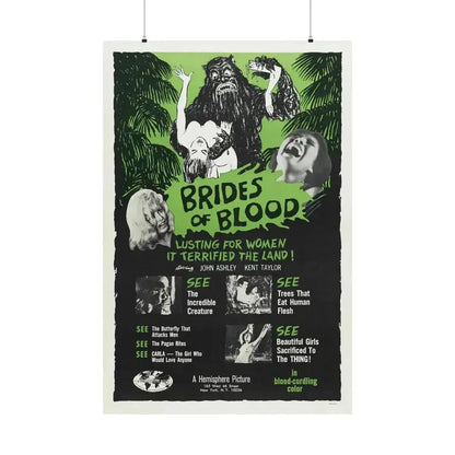 BRIDES OF BLOOD 1968 - Paper Movie Poster - The Sticker Space