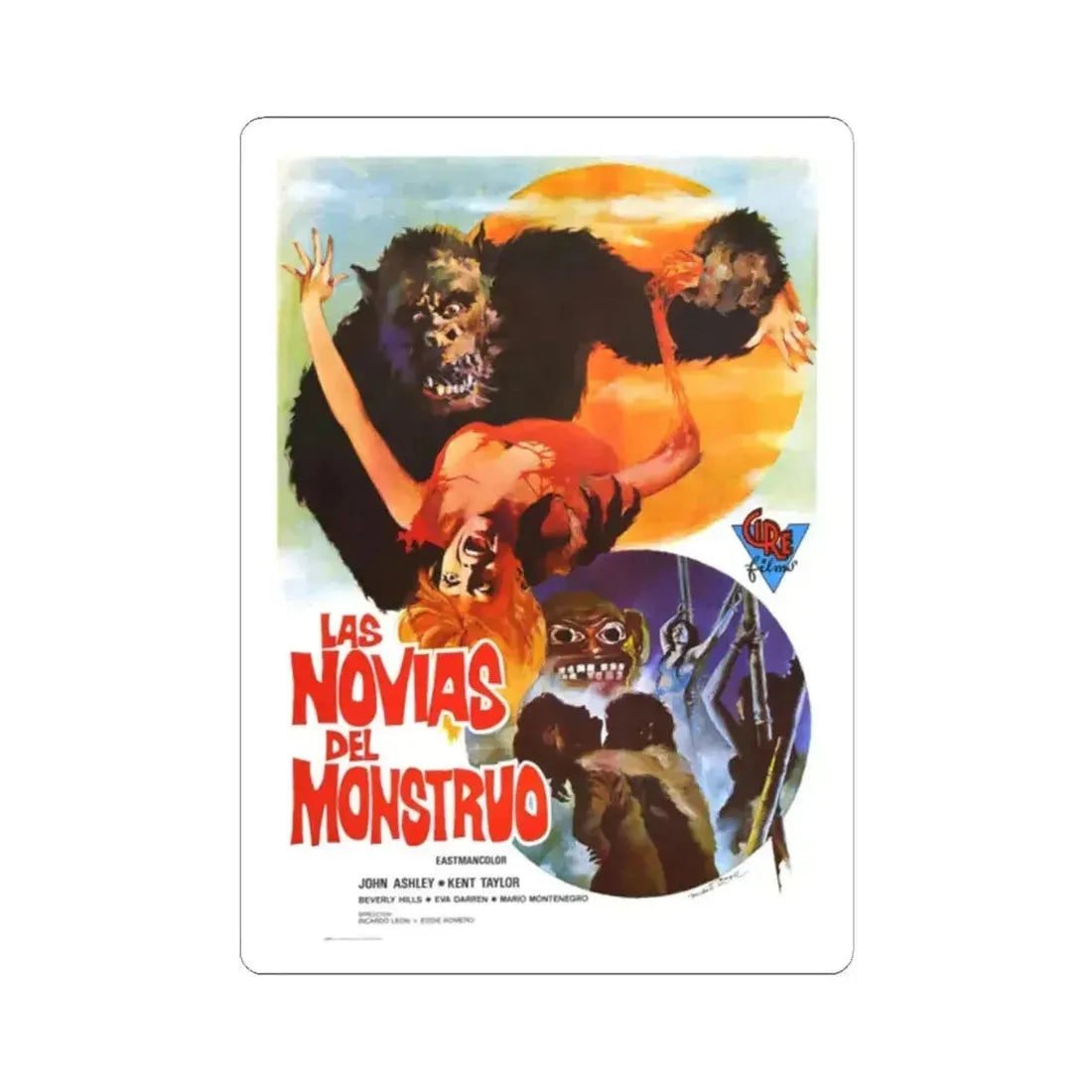 BRIDES OF BLOOD (2) 1968 Movie Poster - STICKER Vinyl Kiss-Cut Decal 2 Inch White - The Sticker Space