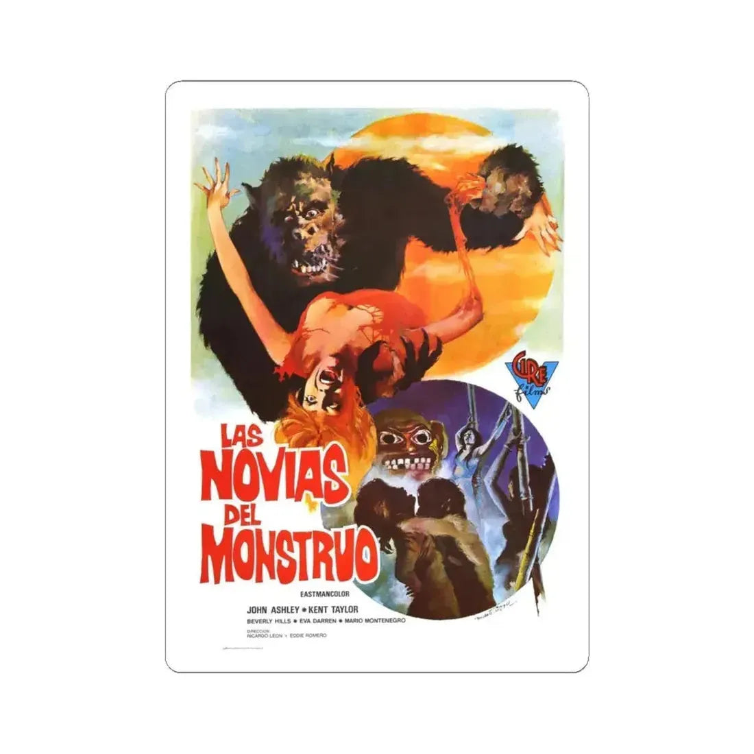 BRIDES OF BLOOD (2) 1968 Movie Poster - STICKER Vinyl Kiss-Cut Decal 4 Inch White - The Sticker Space