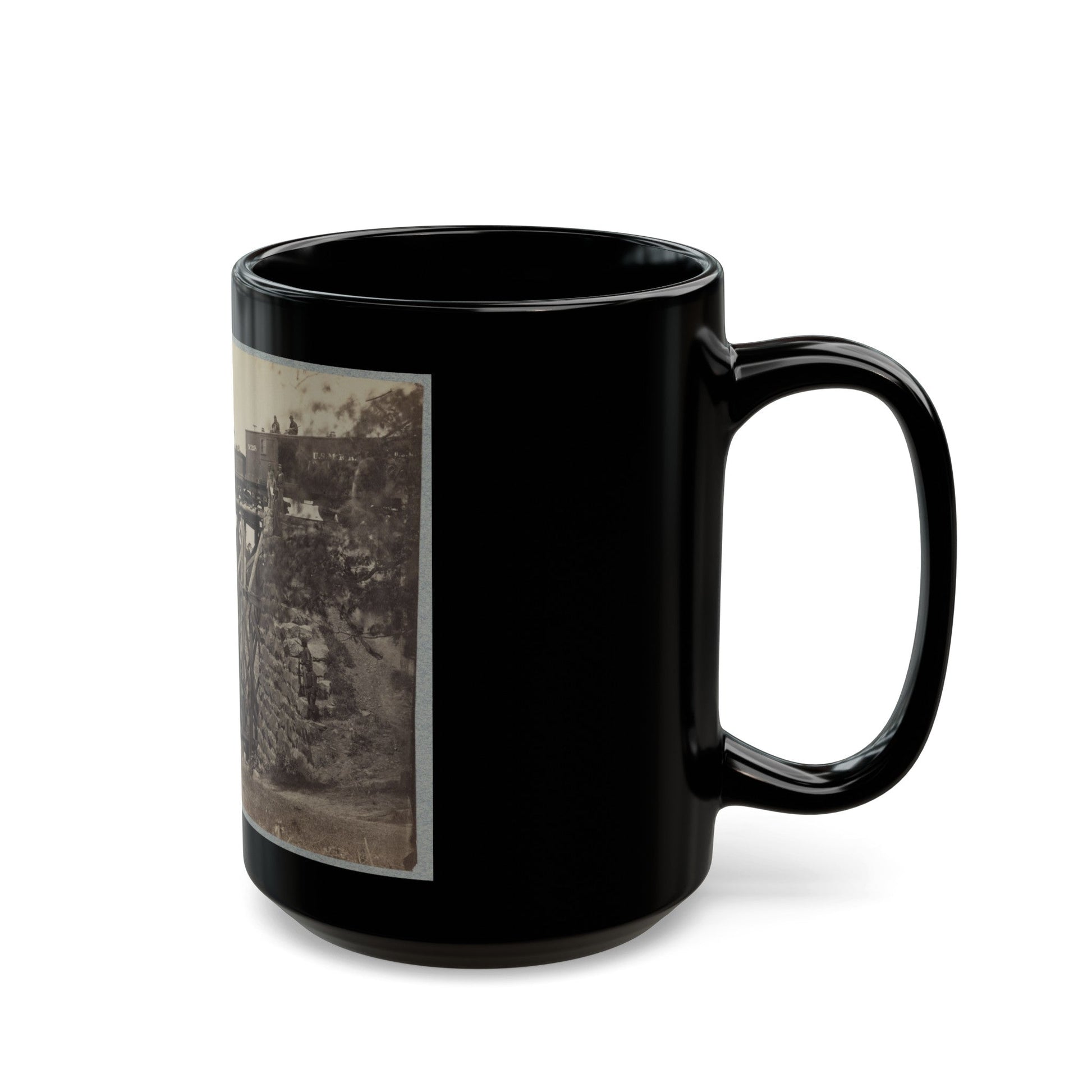 Bridge On Orange & Alexandria Railroad (U.S. Civil War) Black Coffee Mug-The Sticker Space