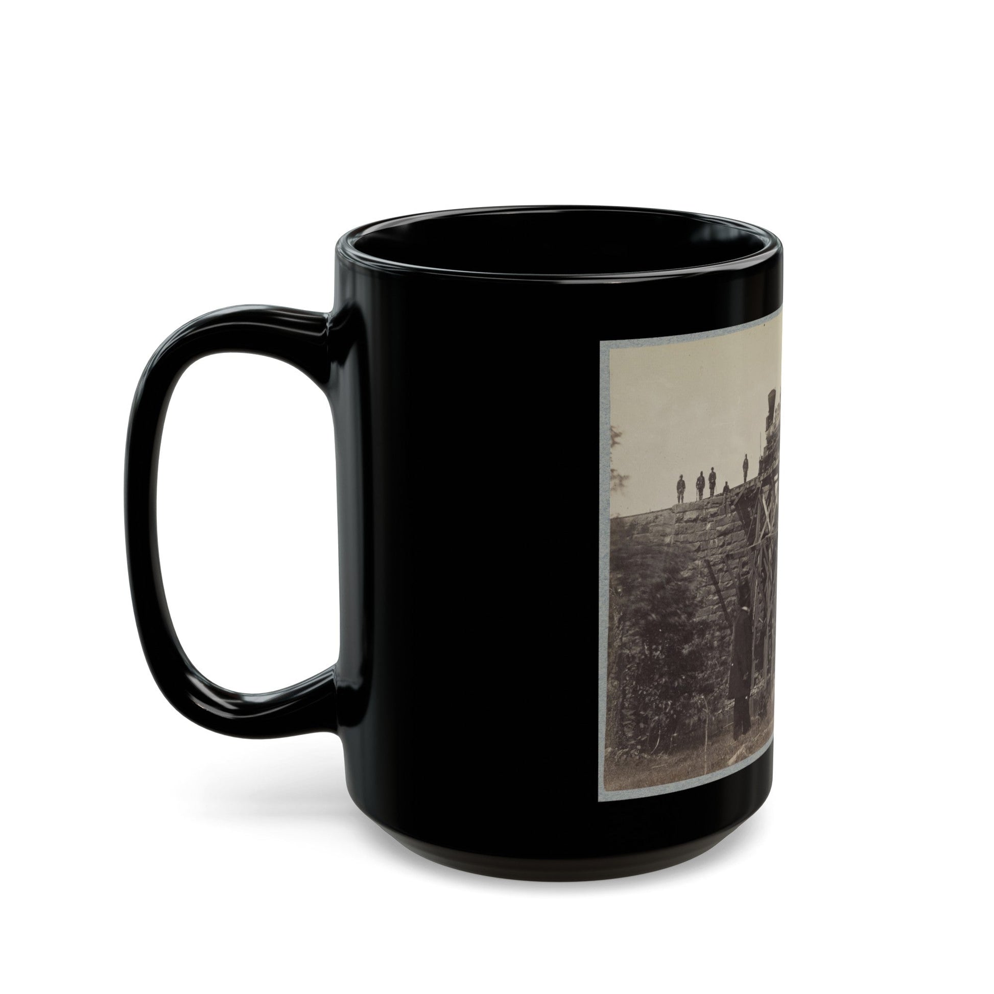 Bridge On Orange & Alexandria Railroad (U.S. Civil War) Black Coffee Mug-The Sticker Space