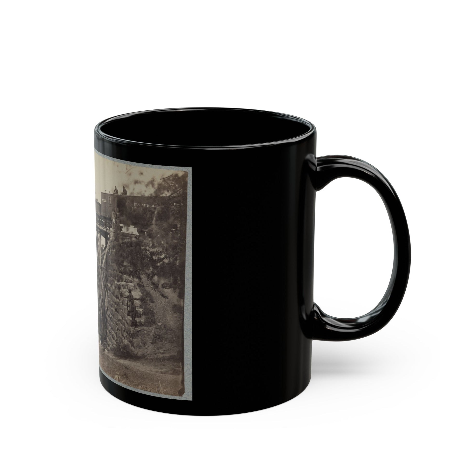 Bridge On Orange & Alexandria Railroad (U.S. Civil War) Black Coffee Mug-The Sticker Space