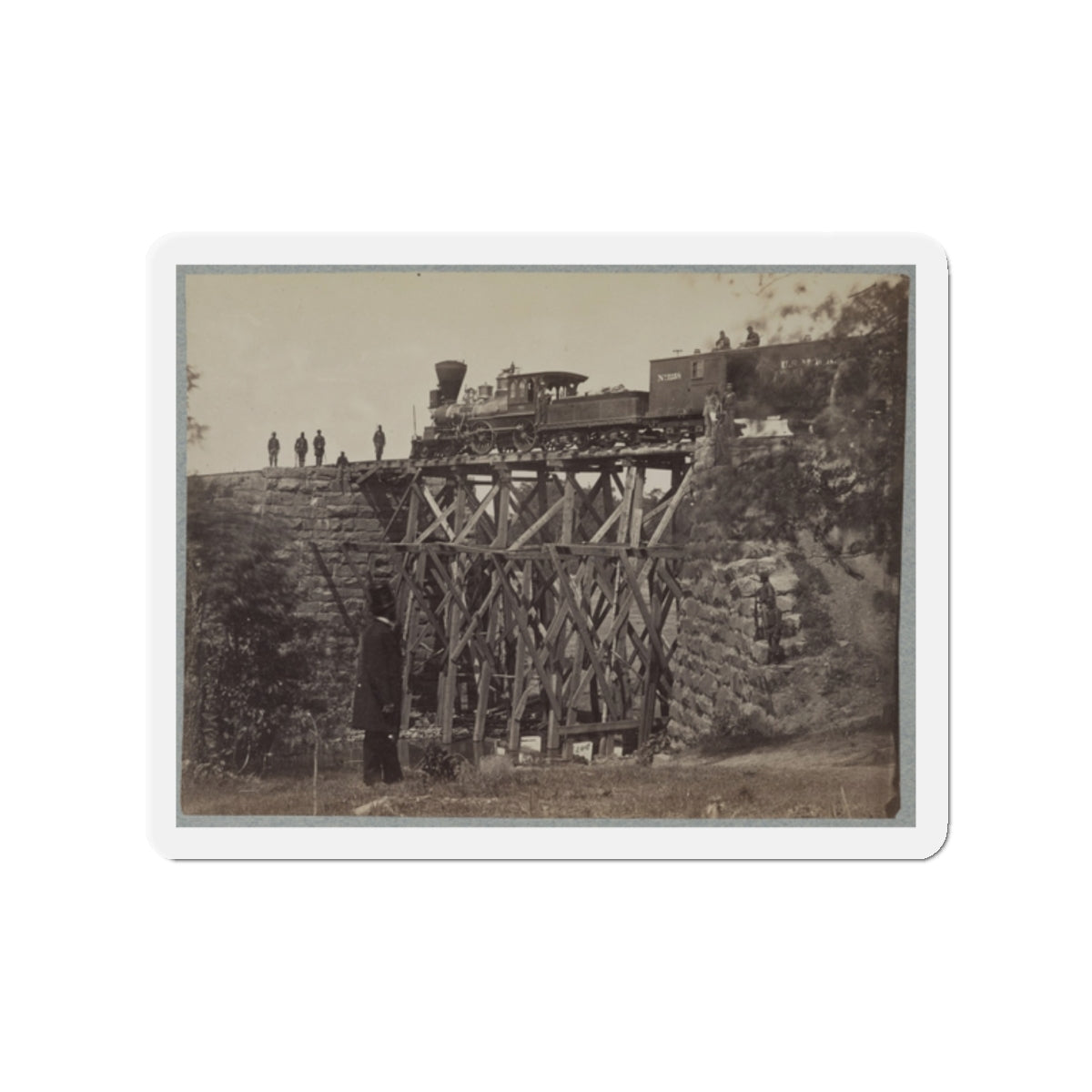 Bridge On Orange & Alexandria Railroad (U.S. Civil War) Refrigerator Magnet-2" x 2"-The Sticker Space