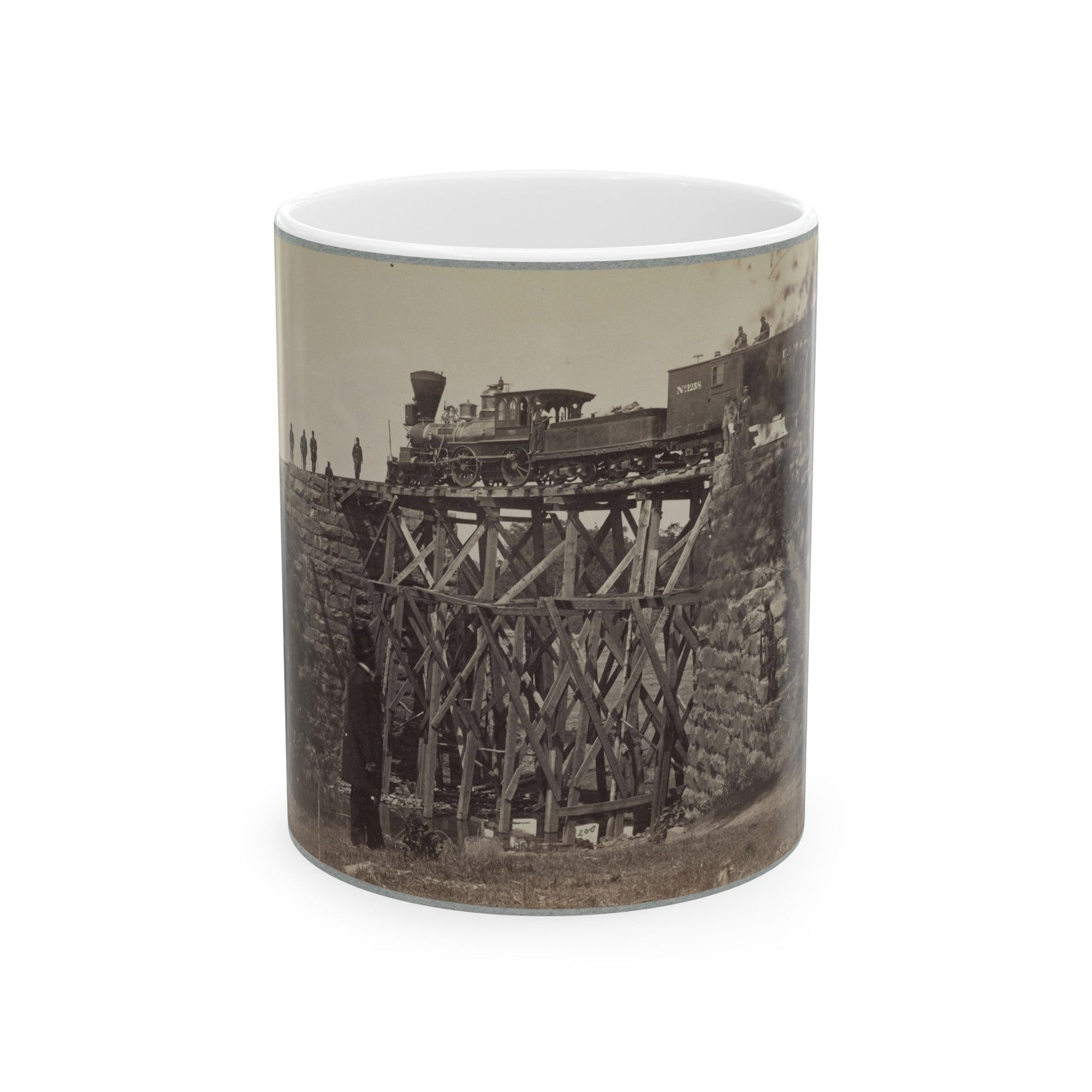 Bridge On Orange & Alexandria Railroad (U.S. Civil War) White Coffee Mug-11oz-The Sticker Space