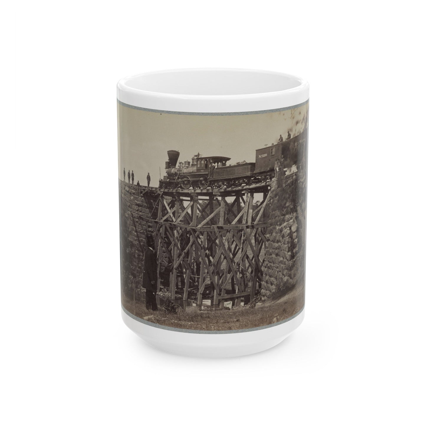 Bridge On Orange & Alexandria Railroad (U.S. Civil War) White Coffee Mug-15oz-The Sticker Space