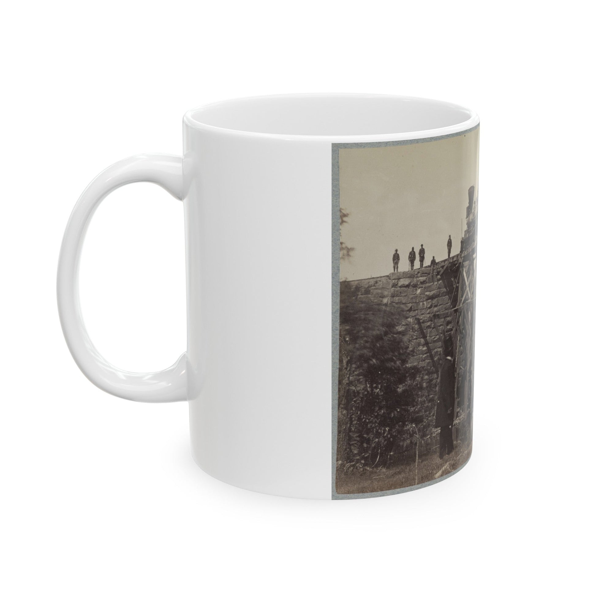 Bridge On Orange & Alexandria Railroad (U.S. Civil War) White Coffee Mug-The Sticker Space