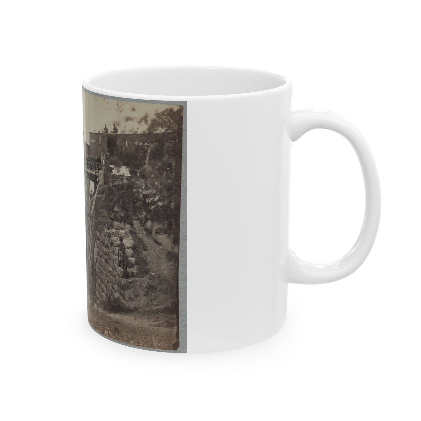 Bridge On Orange & Alexandria Railroad (U.S. Civil War) White Coffee Mug-The Sticker Space