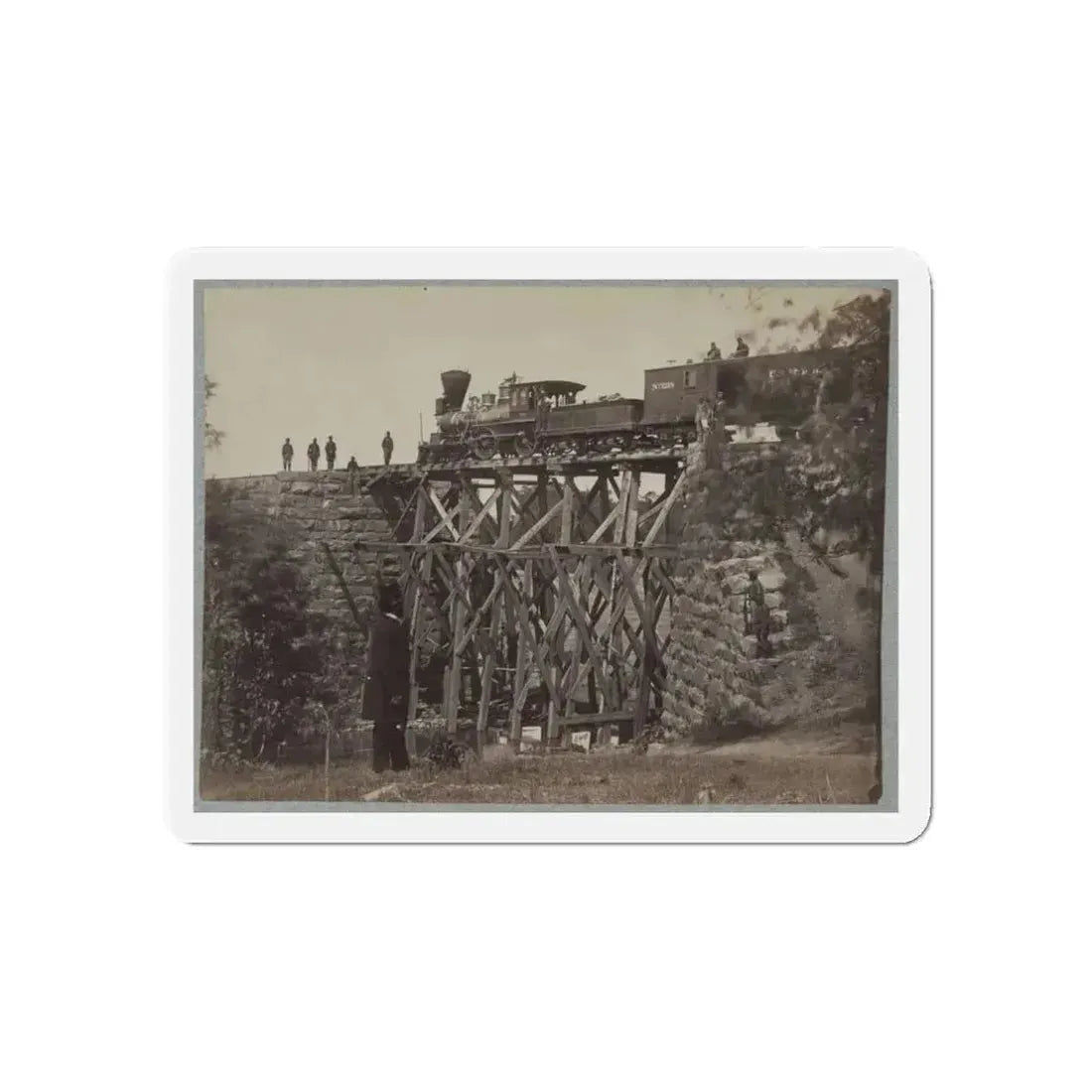 Bridge On Orange & Alexandria Railroad (U.S. Civil War) Refrigerator Magnet 3 Inch Die-Cut - The Sticker Space