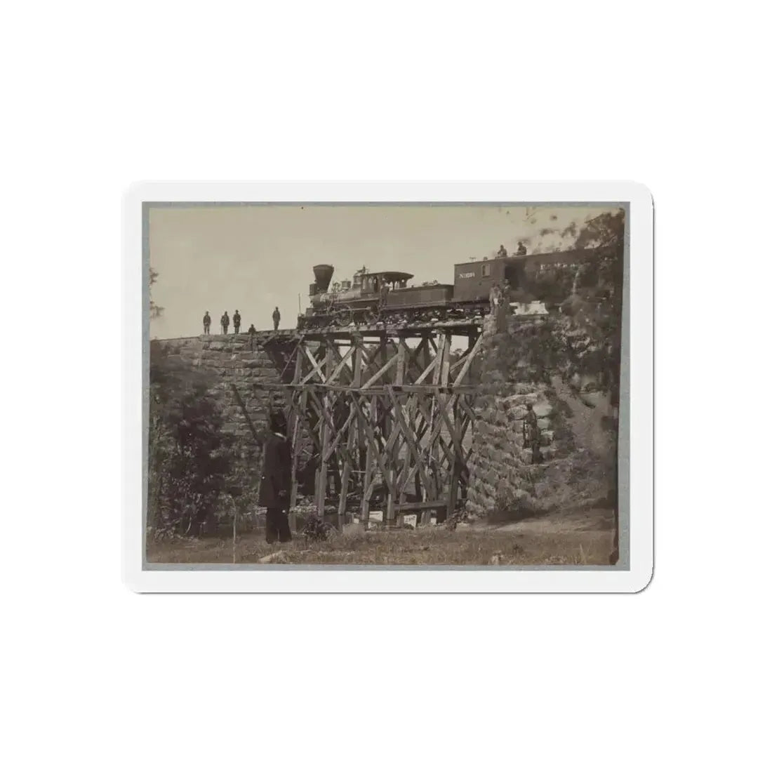 Bridge On Orange & Alexandria Railroad (U.S. Civil War) Refrigerator Magnet 4 Inch Die-Cut - The Sticker Space