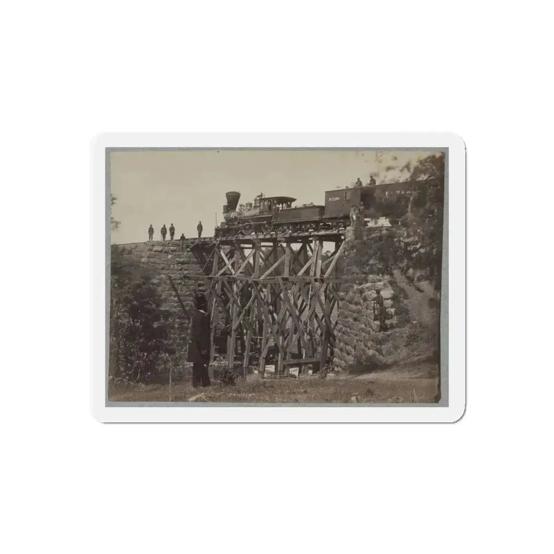 Bridge On Orange & Alexandria Railroad (U.S. Civil War) Refrigerator Magnet 5 Inch Die-Cut - The Sticker Space