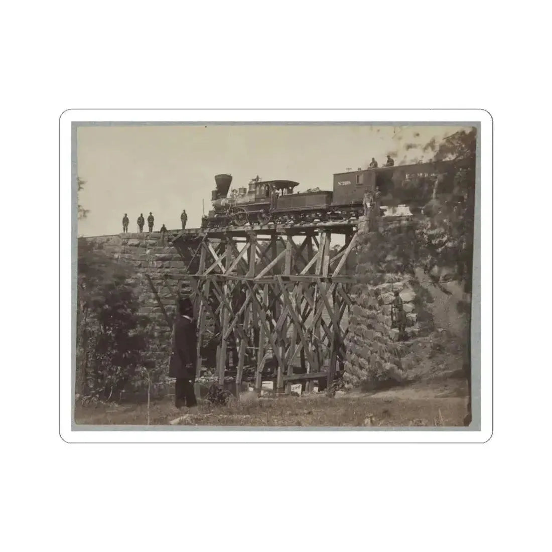 Bridge on Orange & Alexandria Railroad (U.S. Civil War) STICKER Vinyl Kiss-Cut Decal 3 Inch White - The Sticker Space