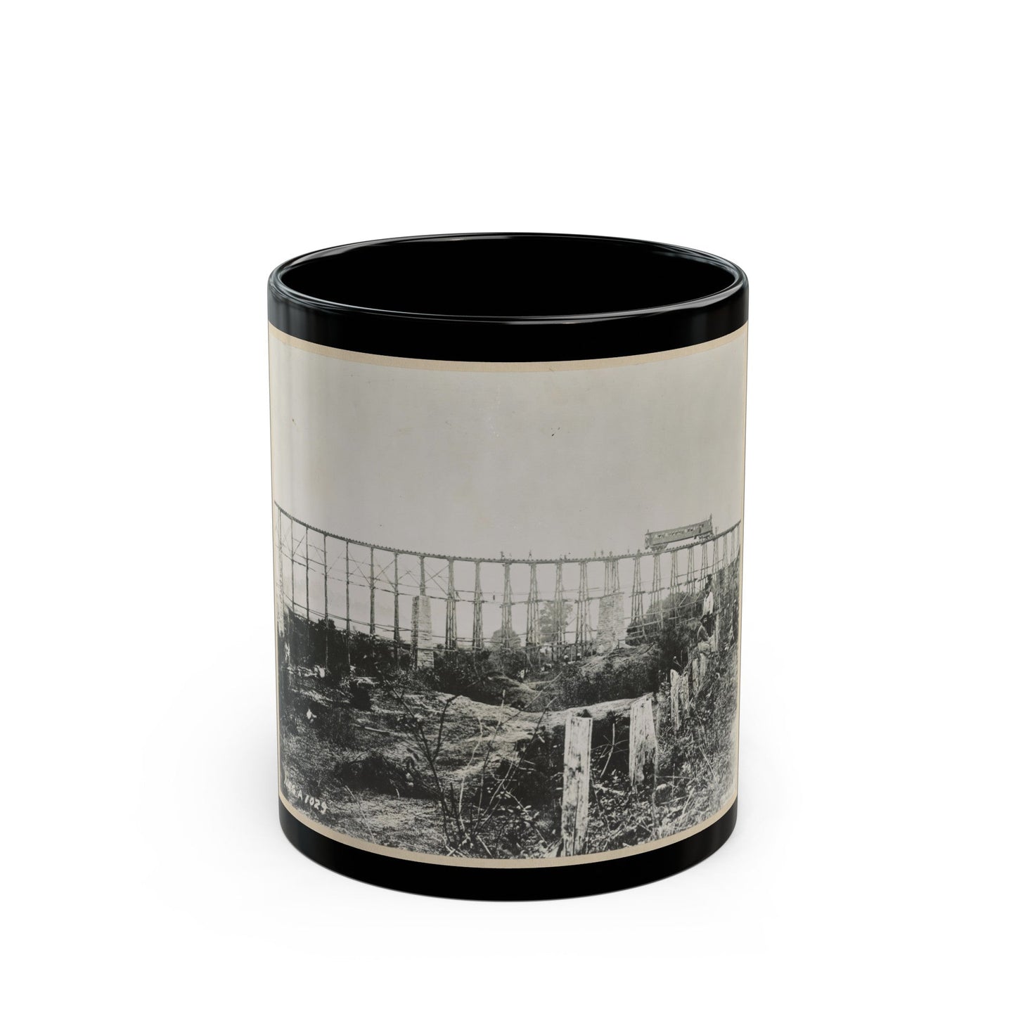 Bridge Over Running Water Creek Destroyed During The Civil War (U.S. Civil War) Black Coffee Mug-11oz-The Sticker Space