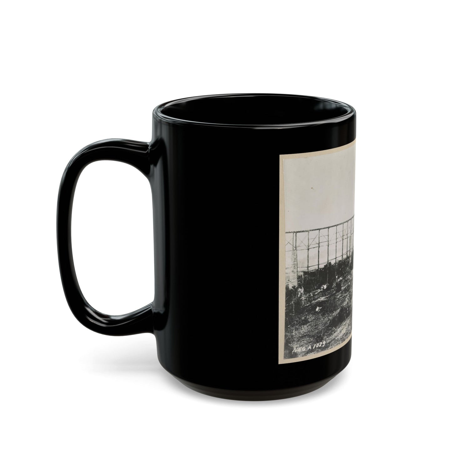 Bridge Over Running Water Creek Destroyed During The Civil War (U.S. Civil War) Black Coffee Mug-The Sticker Space