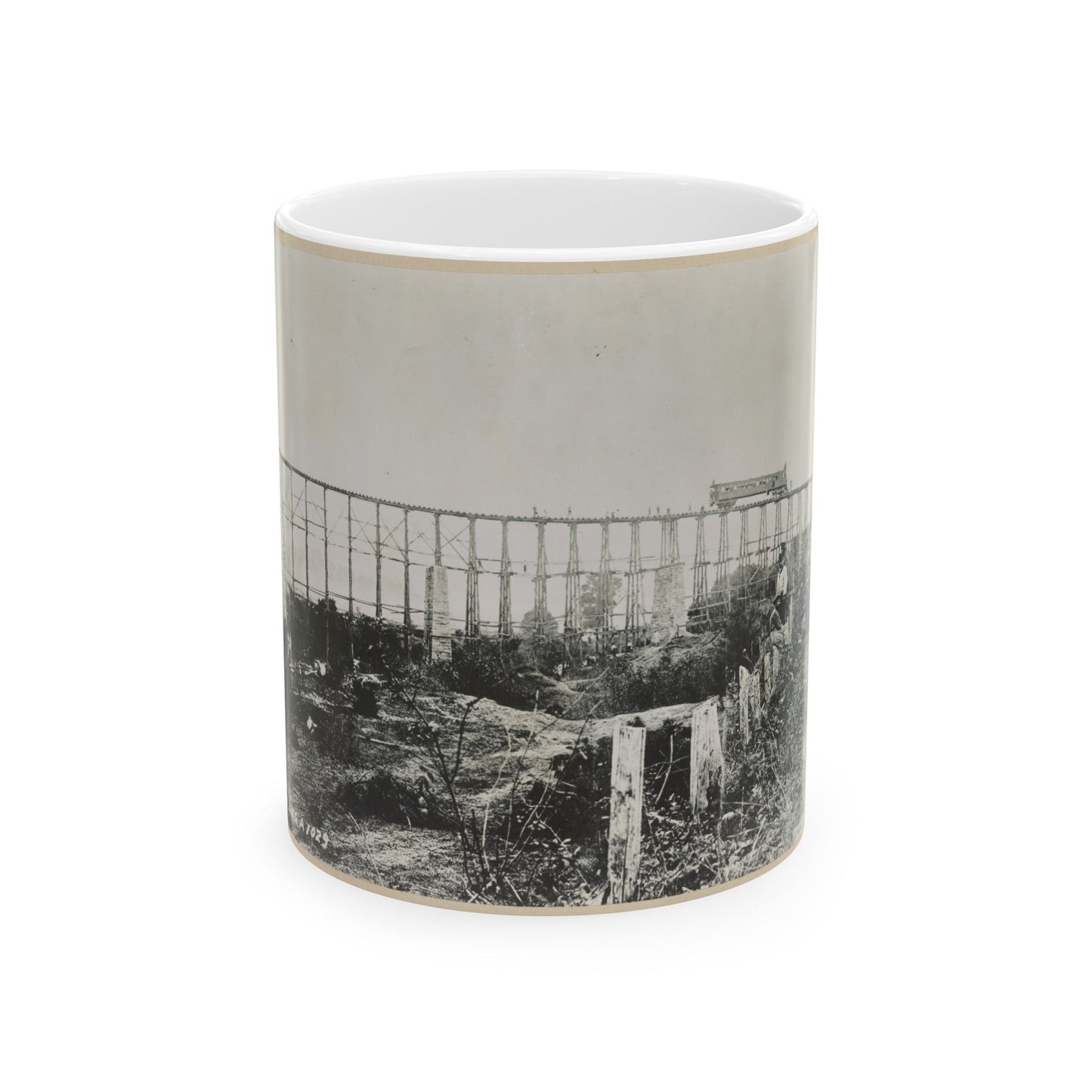 Bridge Over Running Water Creek Destroyed During The Civil War (U.S. Civil War) White Coffee Mug-11oz-The Sticker Space