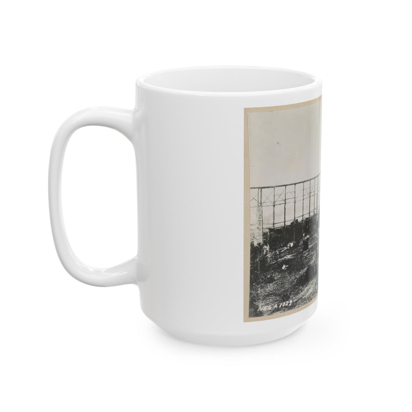 Bridge Over Running Water Creek Destroyed During The Civil War (U.S. Civil War) White Coffee Mug-The Sticker Space