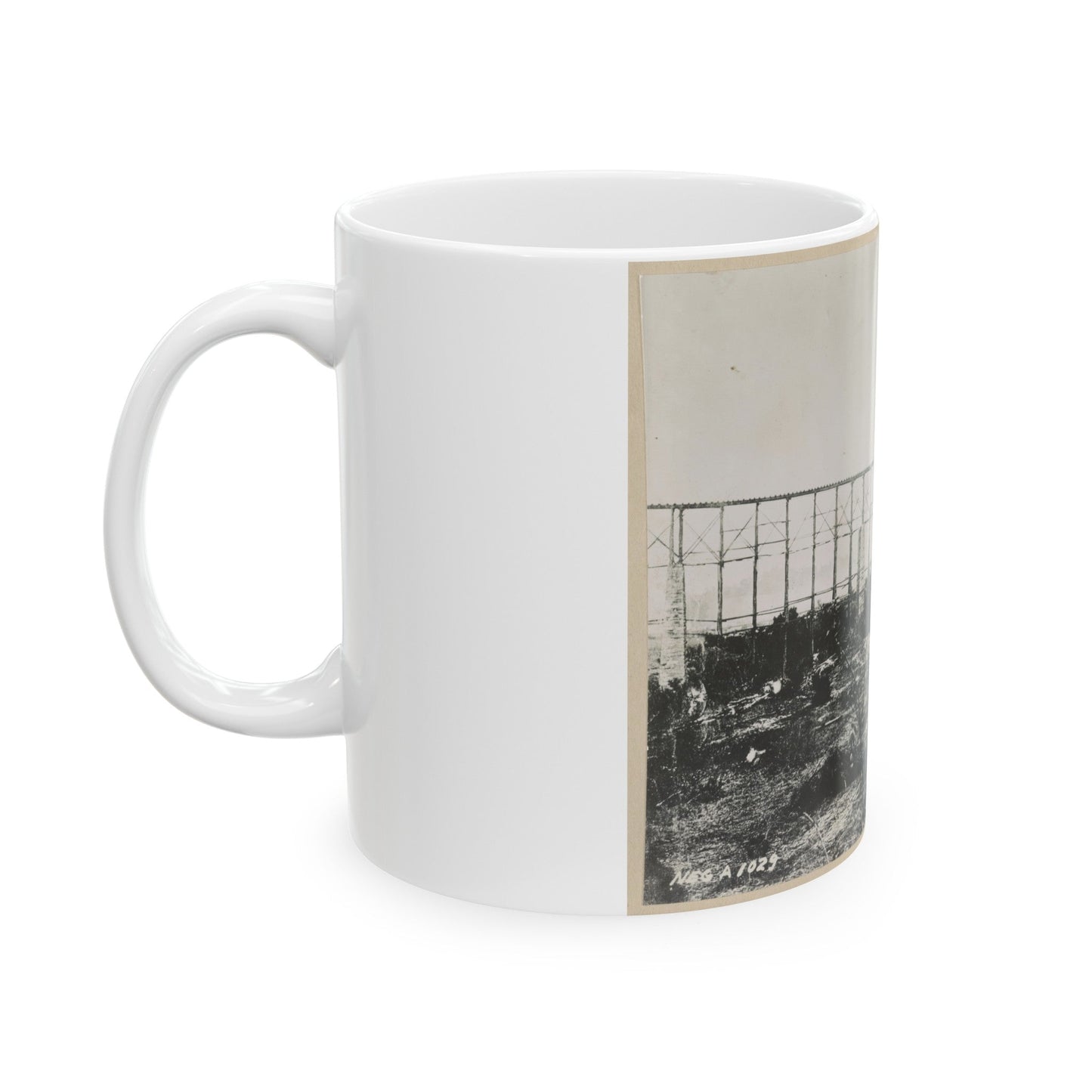 Bridge Over Running Water Creek Destroyed During The Civil War (U.S. Civil War) White Coffee Mug-The Sticker Space