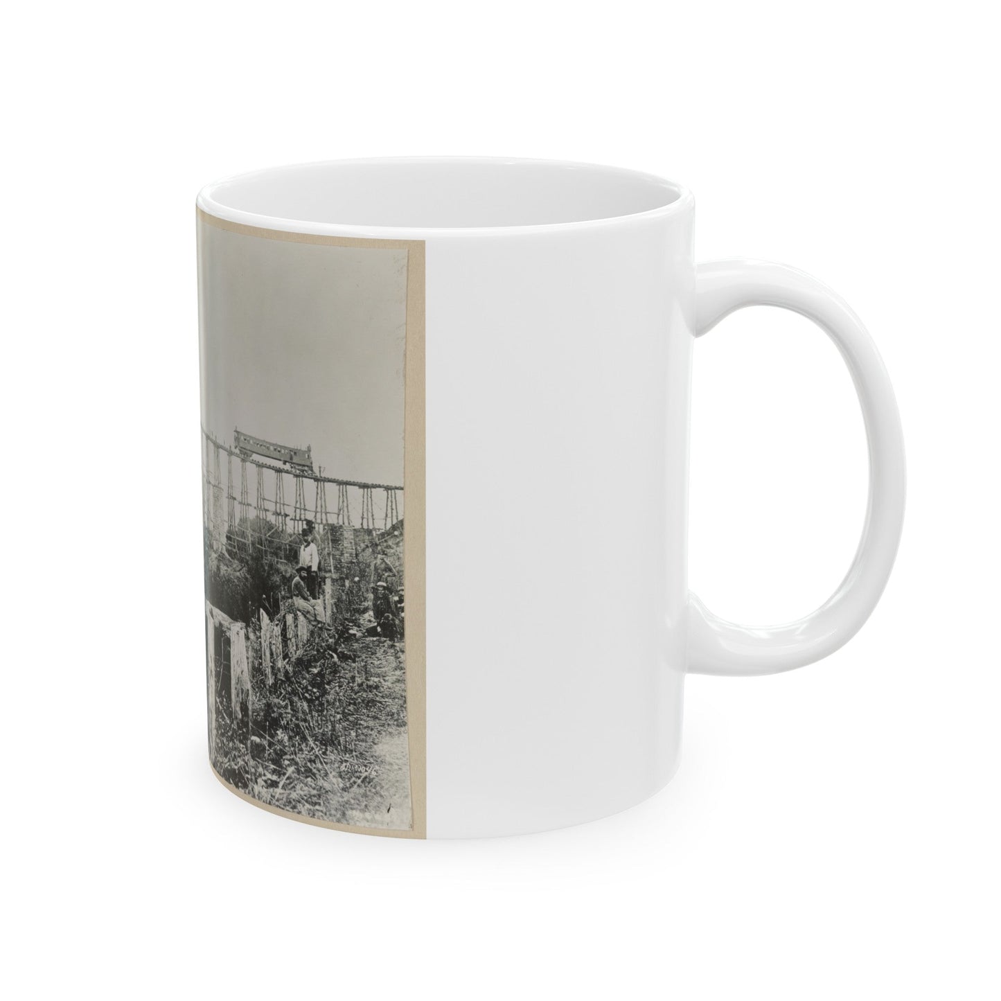 Bridge Over Running Water Creek Destroyed During The Civil War (U.S. Civil War) White Coffee Mug-The Sticker Space