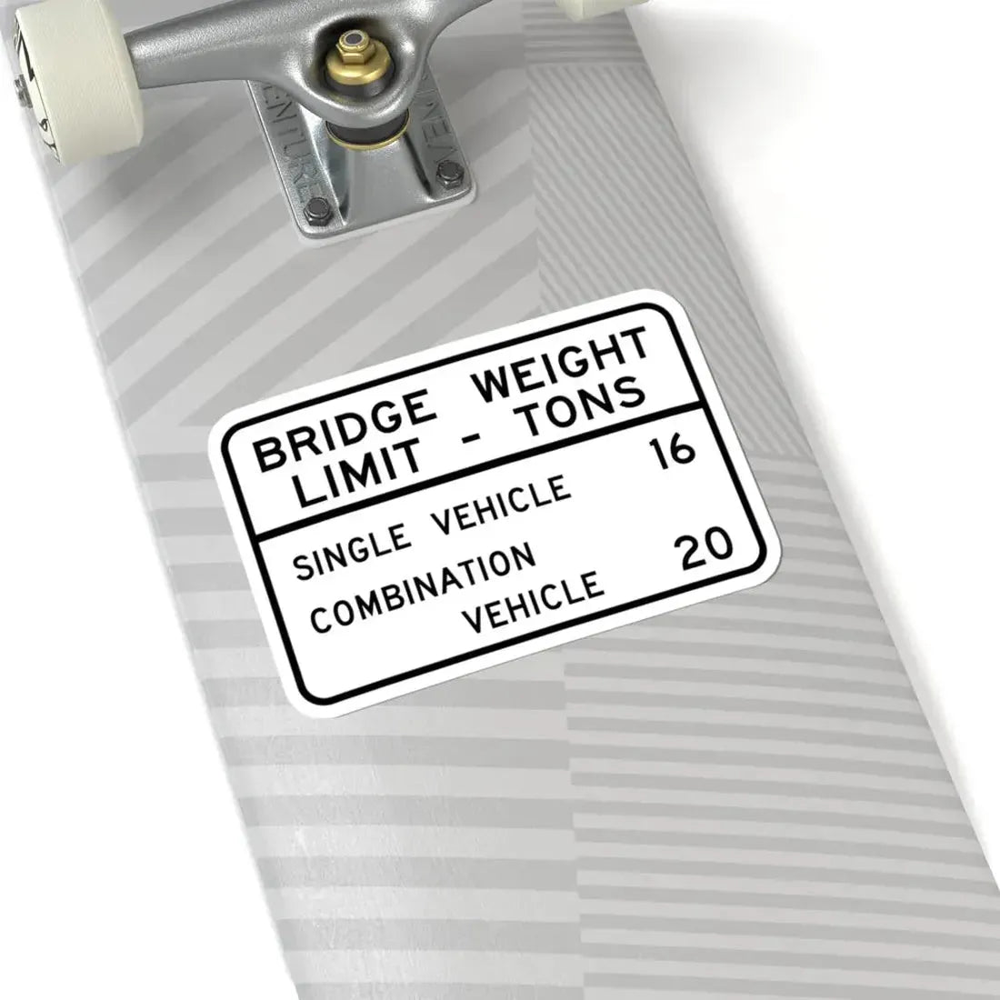 BRIDGE WEIGHT LIMIT TONS SINGLE VEHICLE 16 COMBINA Illinois MUTCD R12-I101 (Illinois) (Road Sign) STICKER Vinyl Kiss-Cut Decal - The Sticker Space