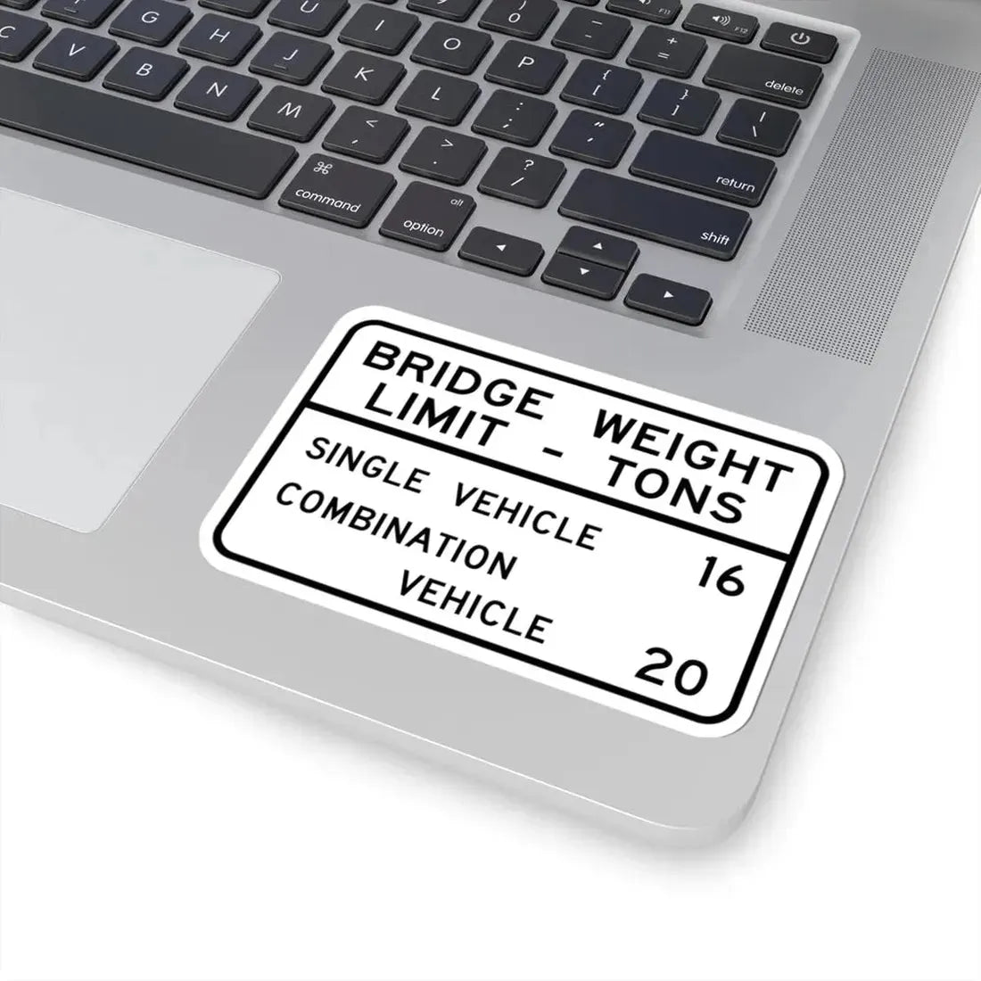 BRIDGE WEIGHT LIMIT TONS SINGLE VEHICLE 16 COMBINA Illinois MUTCD R12-I101 (Illinois) (Road Sign) STICKER Vinyl Kiss-Cut Decal - The Sticker Space