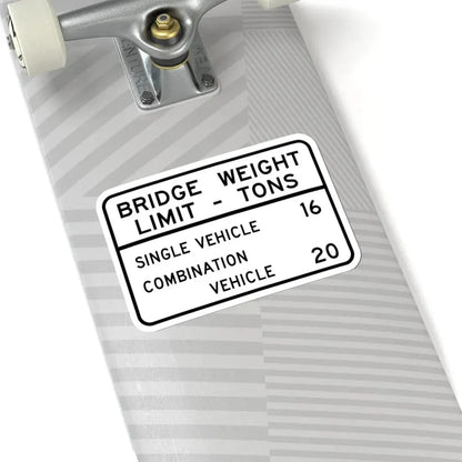 BRIDGE WEIGHT LIMIT TONS SINGLE VEHICLE 16 COMBINA Illinois MUTCD R12-I101 template (Illinois) (Road Sign) STICKER Vinyl Kiss-Cut Decal - The Sticker Space