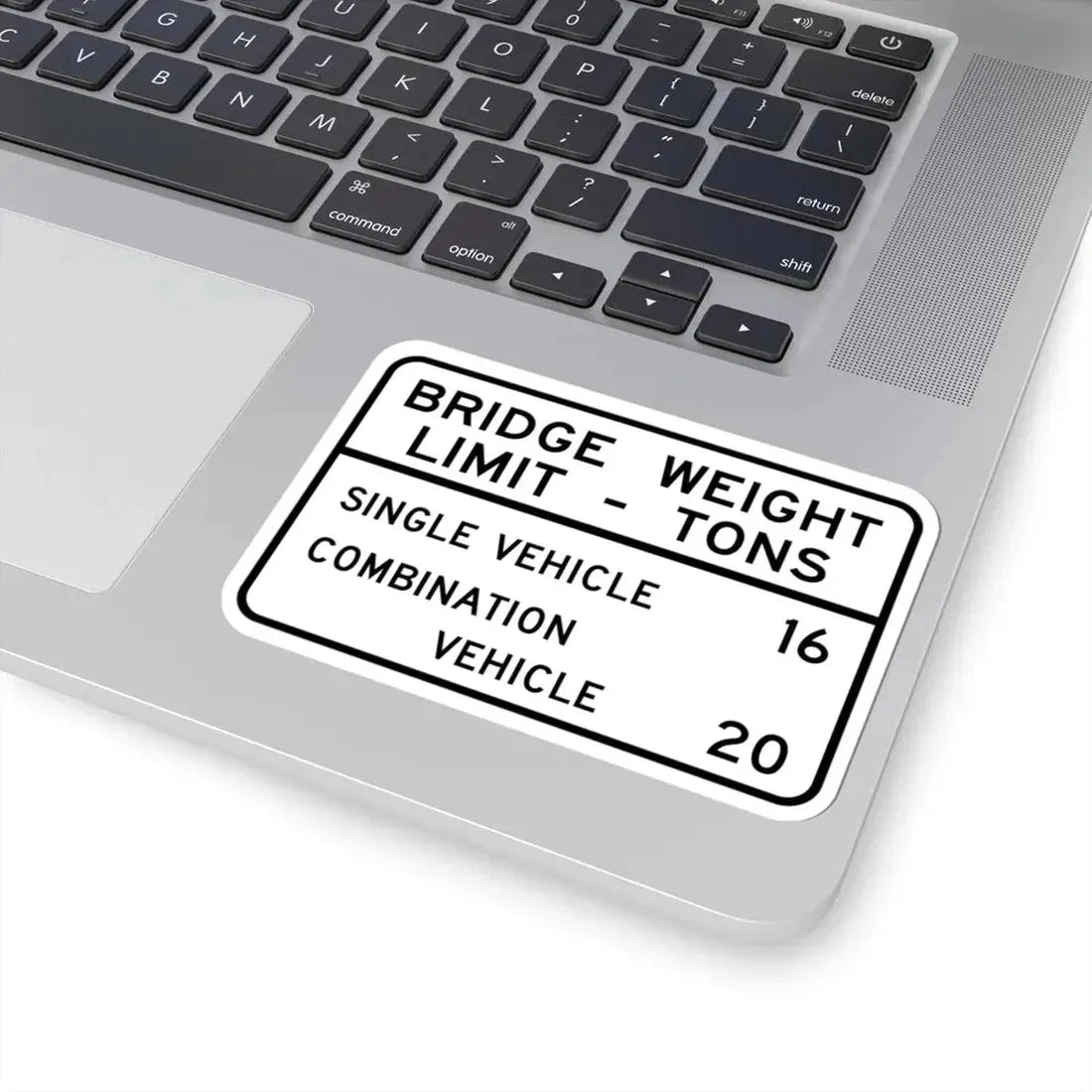BRIDGE WEIGHT LIMIT TONS SINGLE VEHICLE 16 COMBINA Illinois MUTCD R12-I101 template (Illinois) (Road Sign) STICKER Vinyl Kiss-Cut Decal - The Sticker Space