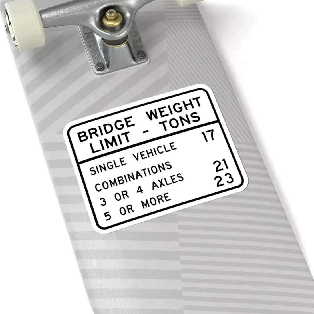 BRIDGE WEIGHT LIMIT TONS SINGLE VEHICLE 17 COMBINA Illinois MUTCD R12-I100 (Illinois) (Road Sign) STICKER Vinyl Kiss-Cut Decal - The Sticker Space