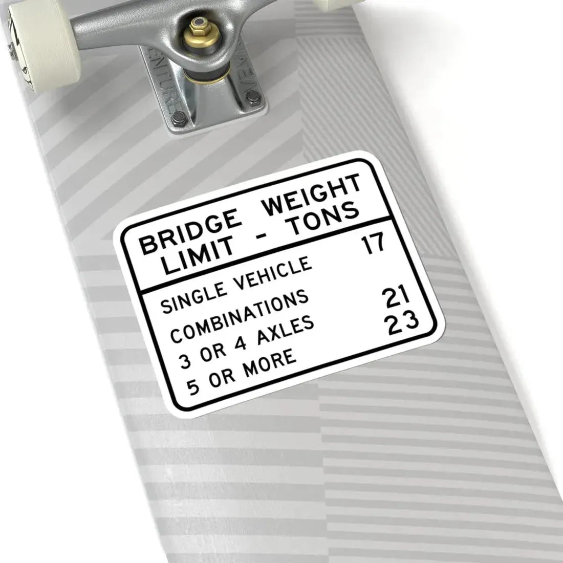 BRIDGE WEIGHT LIMIT TONS SINGLE VEHICLE 17 COMBINA Illinois MUTCD R12-I100 template (Illinois) (Road Sign) STICKER Vinyl Kiss-Cut Decal - The Sticker Space