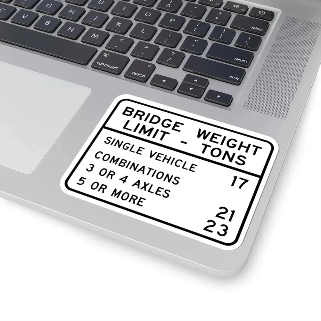 BRIDGE WEIGHT LIMIT TONS SINGLE VEHICLE 17 COMBINA Illinois MUTCD R12-I100 template (Illinois) (Road Sign) STICKER Vinyl Kiss-Cut Decal - The Sticker Space