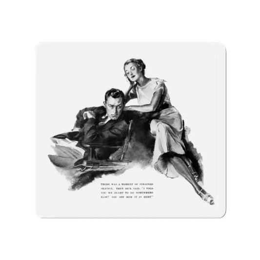 Bridge Widow (1), Ladies' Home Journal, September 1934 (Magazine Illustration) Refrigerator Magnet 2 Inch Die-Cut - The Sticker Space